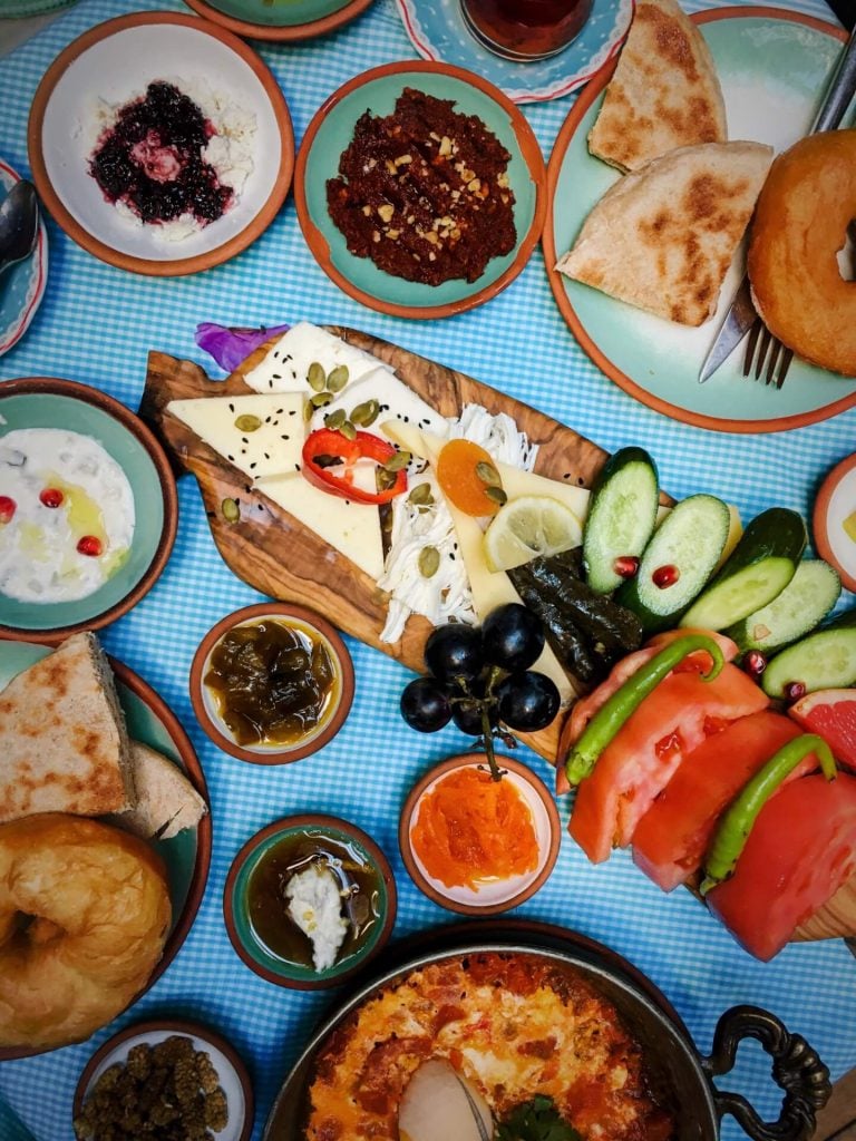 Turkish Breakfast, Çeşme Bazlama Kahvaltı, Nisantasi, Istanbul