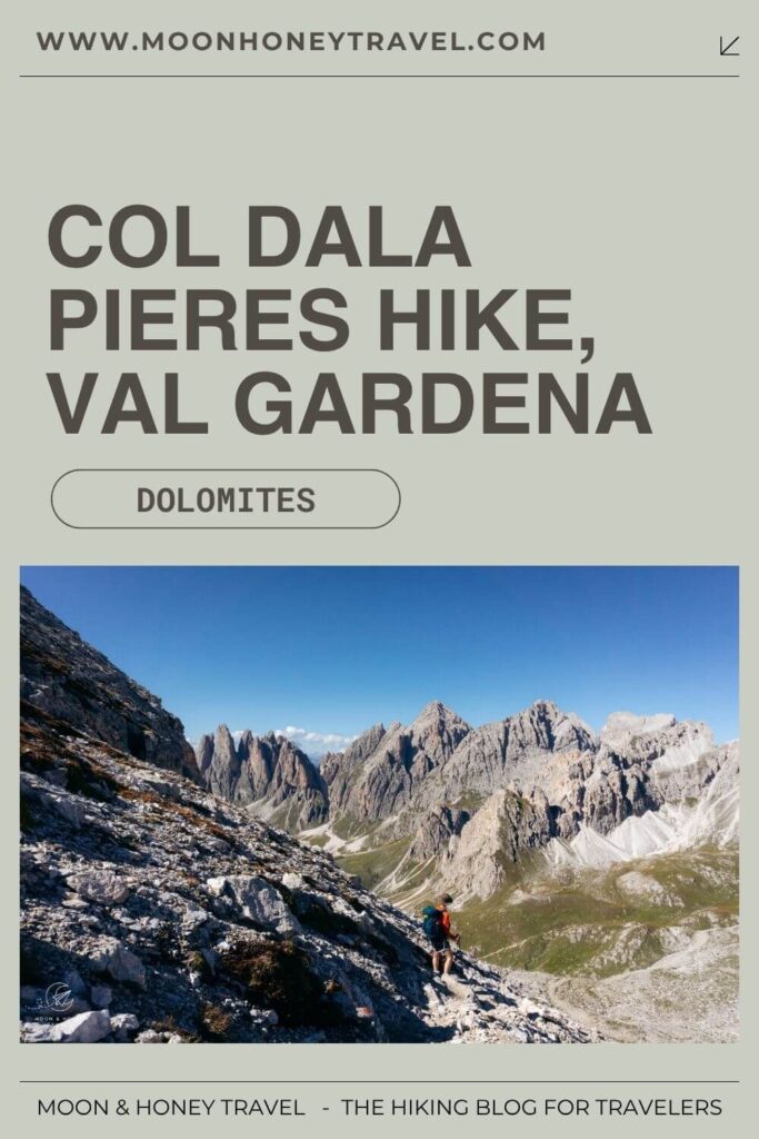 Col dala Pieres Hiking Guide, Val Gardena Dolomites