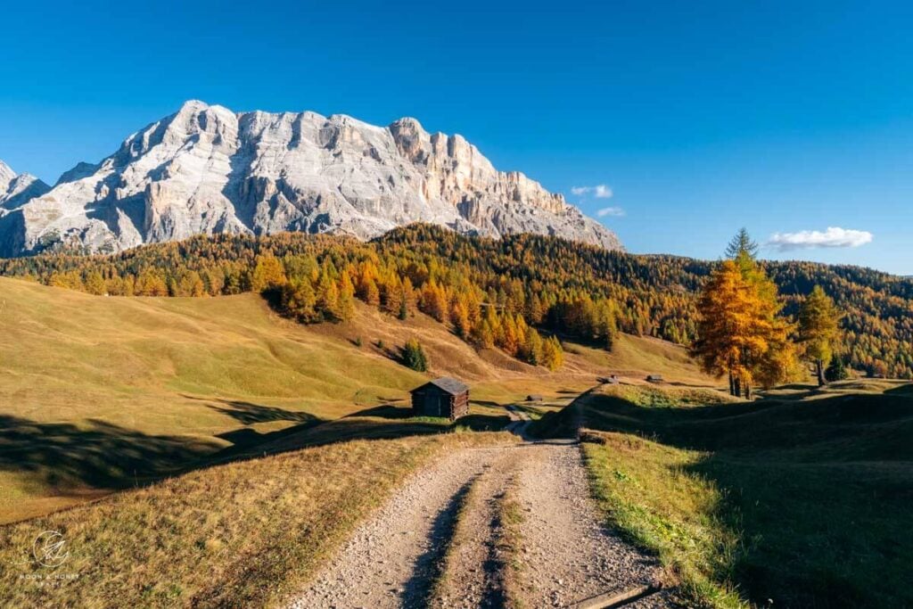 Armentara Plateau in autumn, Alta Badia, Dolomites