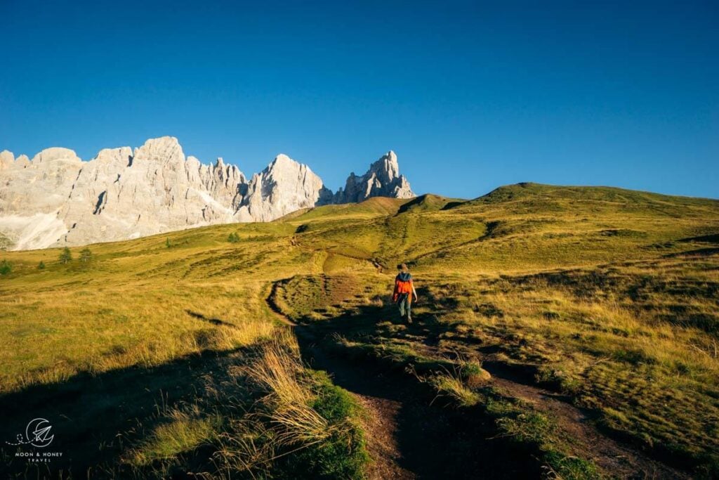 Monte Castellaz to Baita Segantini hiking trail, Trentino, Dolomites