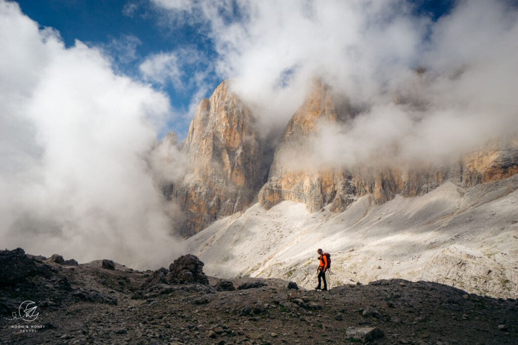 Trail 709 to Passo Pradidali Basso, Pale di San Martino Dolomites