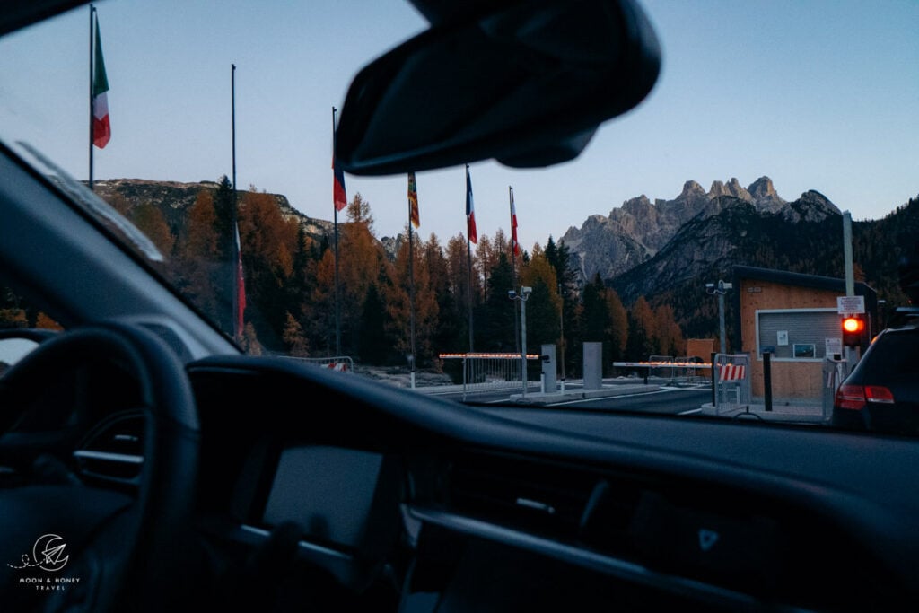 Rifugio Auronzo toll road gate, Dolomites
