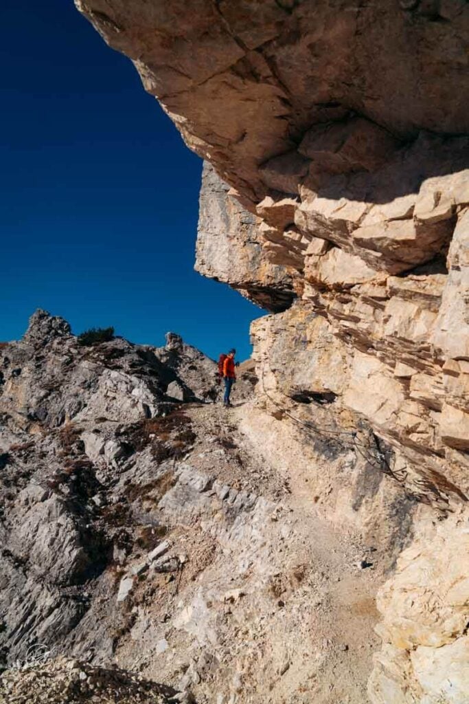 Cadini di Misurina ledge trail, Dolomites