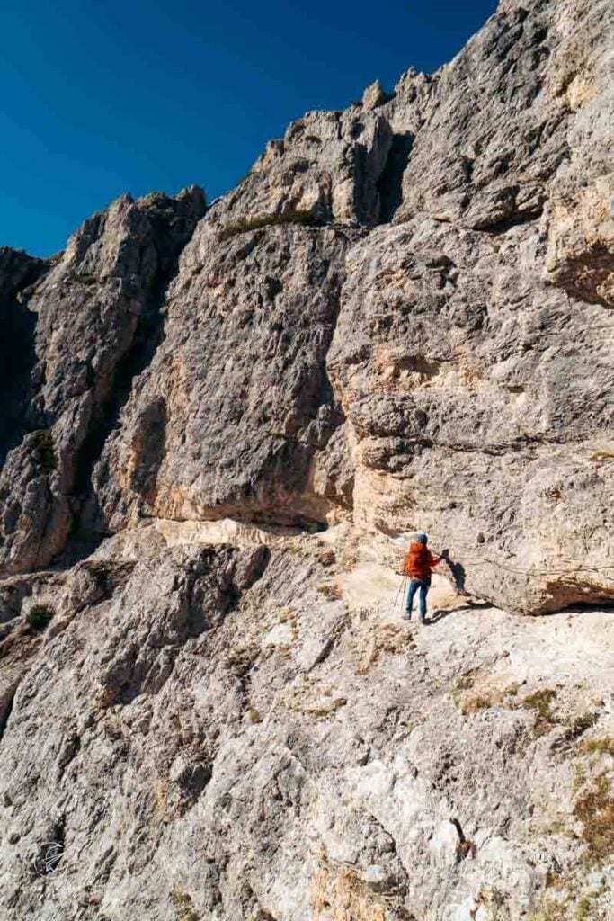 Sentiero Bonacossa Trail 117 ledge, Cadini di Misurina, Dolomites