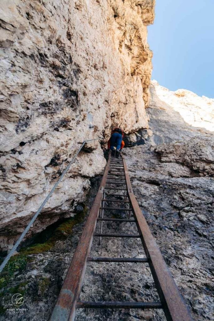Sentiero Alberto Bonacossa Trail ladder, Dolomites