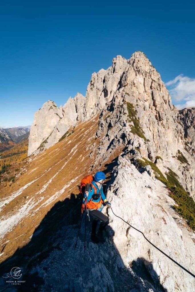 Sentiero Bonacossa Trail protected route, Cadini di Misurina, Dolomites