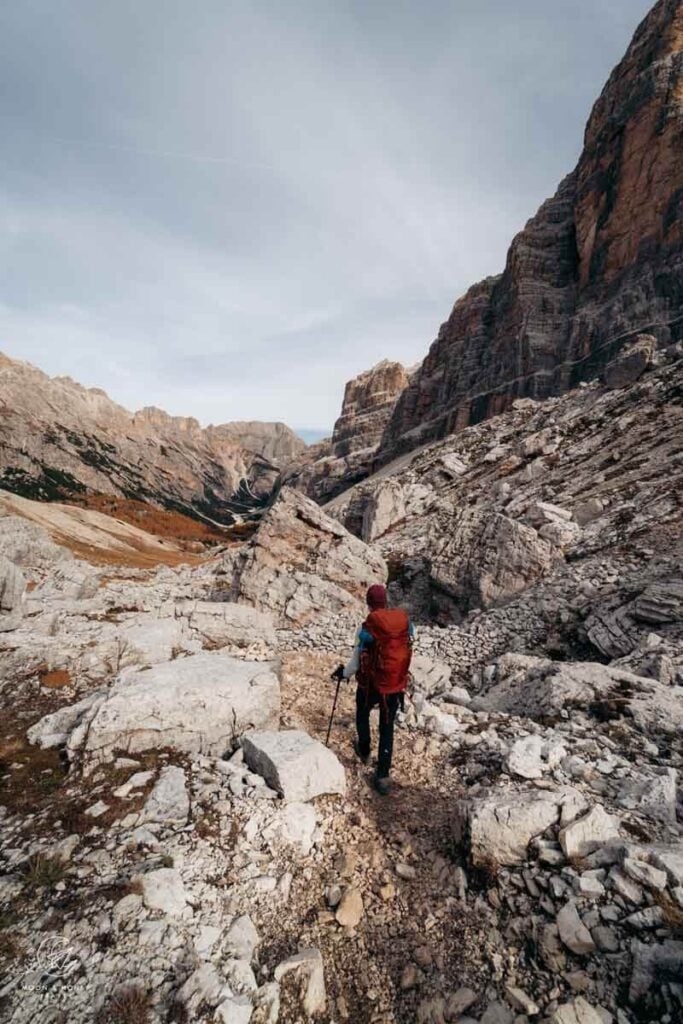 Tofana di Rozes loop trail, Val Travenanzes, Dolomites