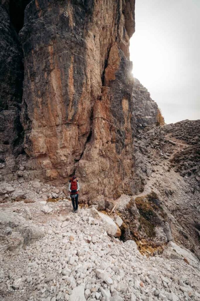 Detour route around the Minighel via ferrata, Tofana Group, Dolomites