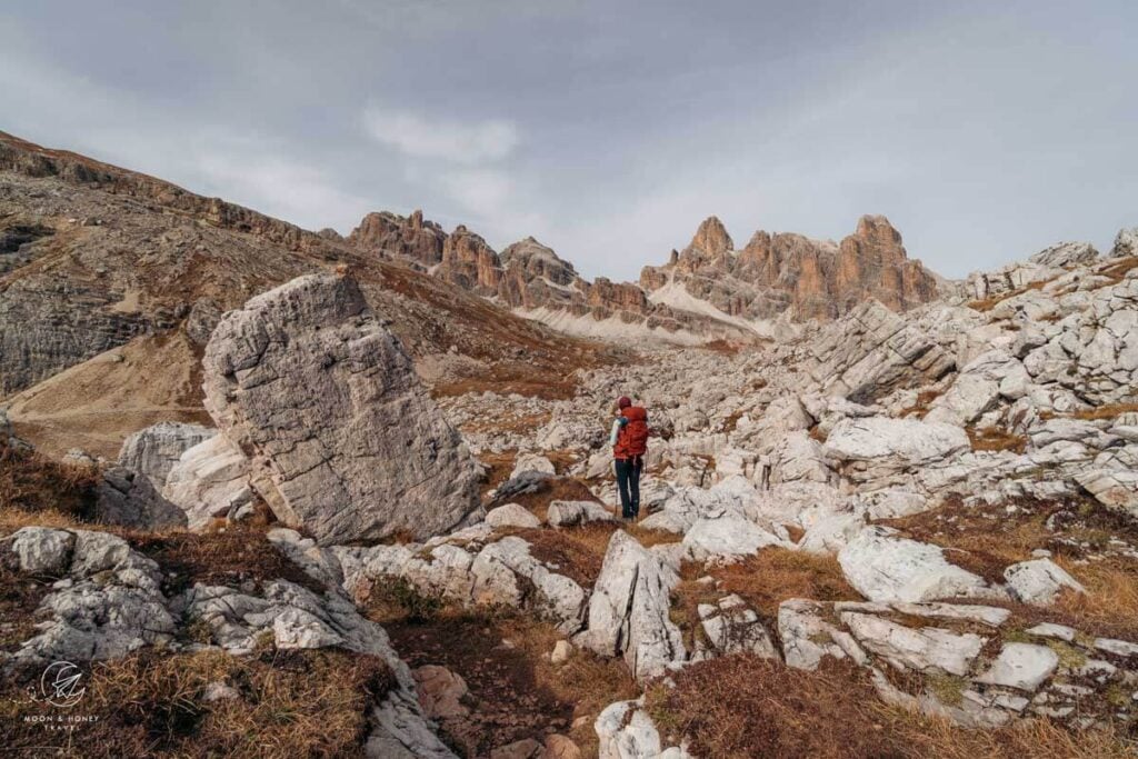 Trail 404 Forcella Col dei Bos, Tofane di Rozes Circuit, Dolomites