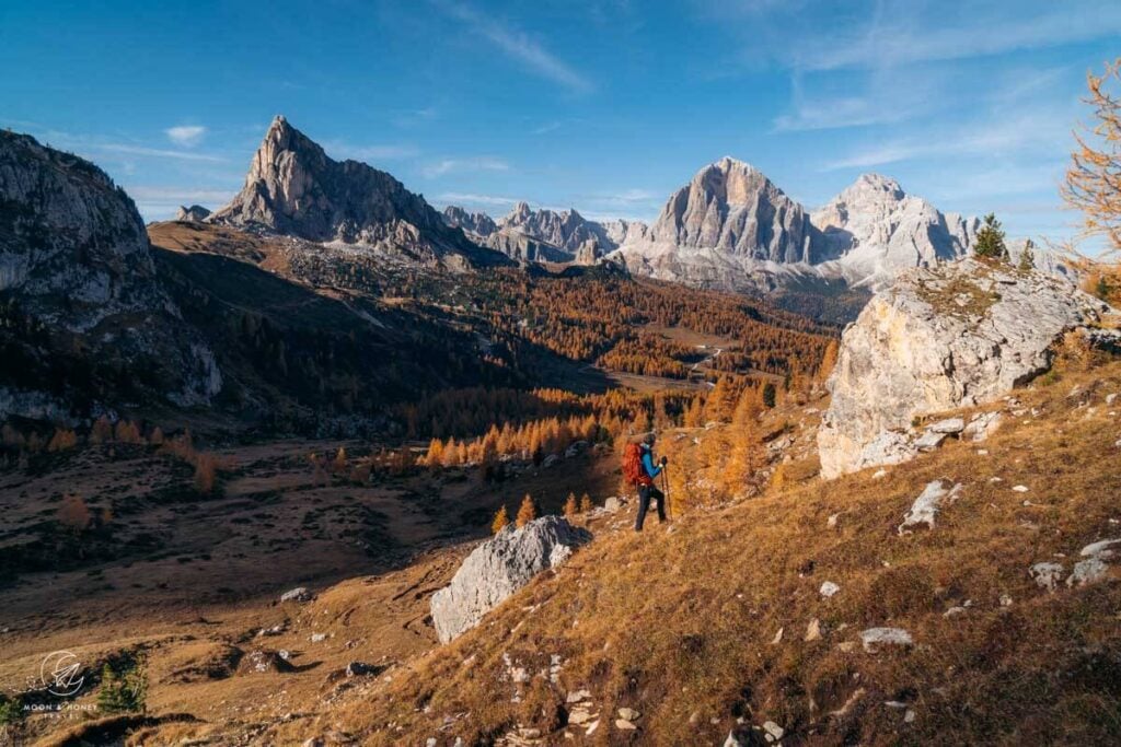 Passo Giau - Mondeval hike with view of Ampezzo Dolomites, Dolomites