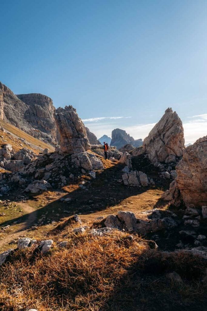 Mondeval plateau hiking trail, rock spires