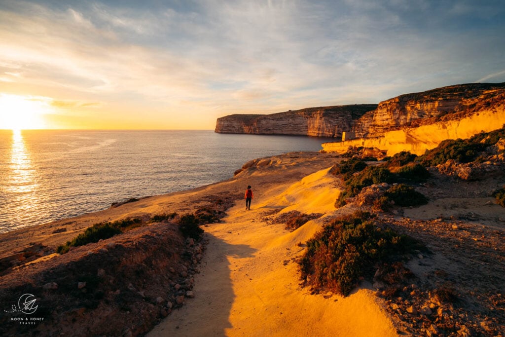 Xlendi Bay Sunset Walk, Gozo Island, Malta