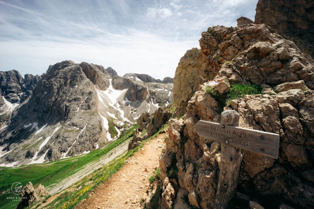 Tierer Alpl to Forcella Denti di Terrarossa/Rosszahn Scharte, Dolomites