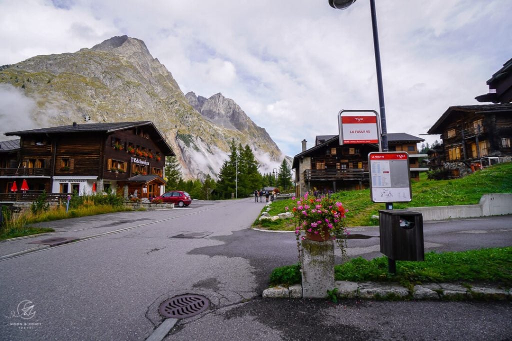 La Fouly Bus Stop, Swiss Val Ferret, Switzerland