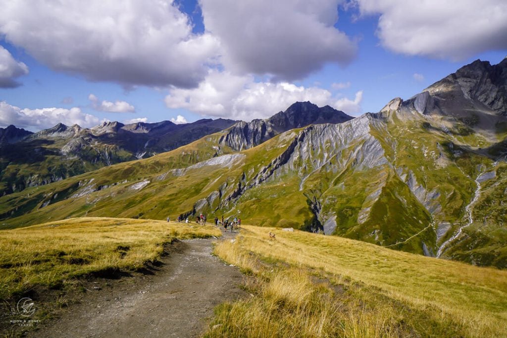 Hiking up to Col de la Seigne, France, Tour du Mont Blanc