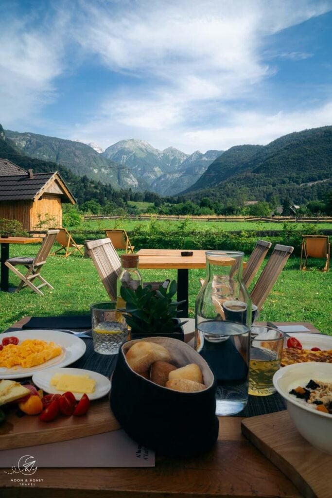 Hotel Majerca breakfast, Stara Fužina, Lake Bohinj