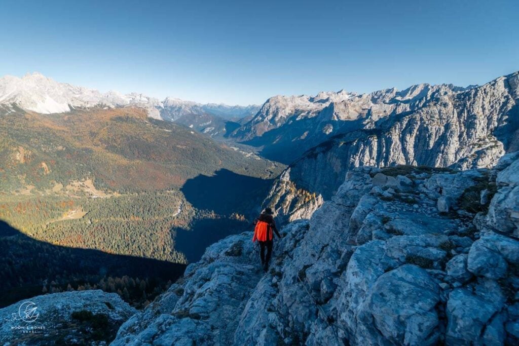 Wanderweg 216 beim Cime del Laudo, Dolomiten
