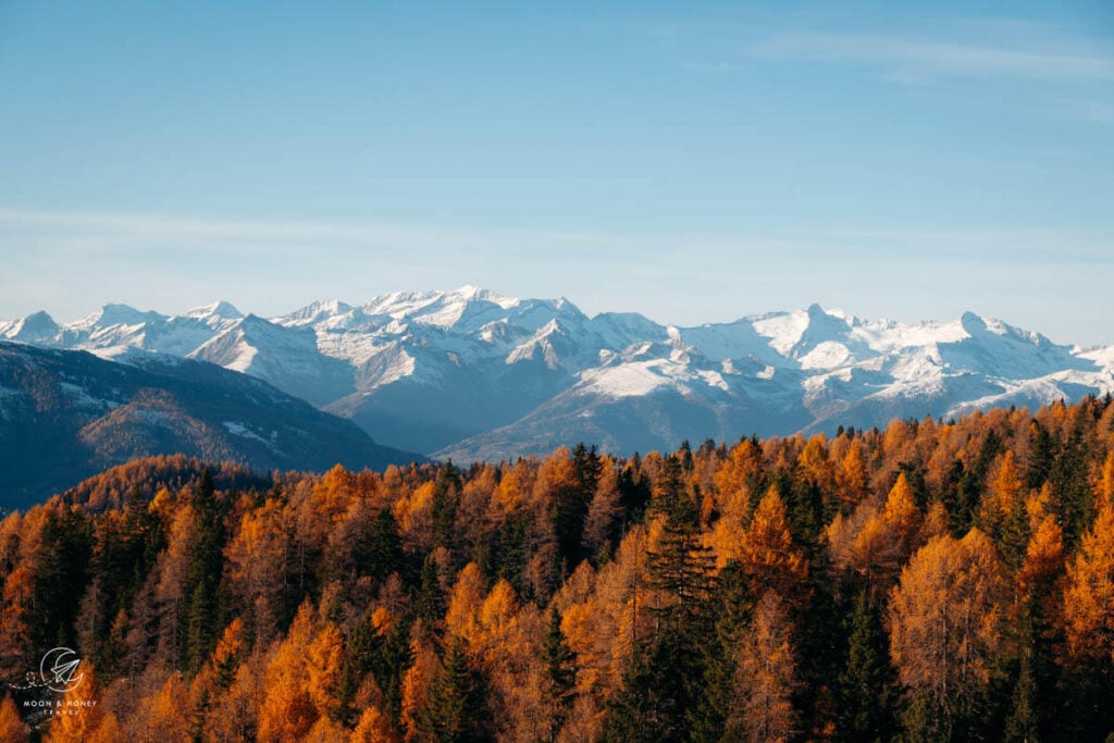 San Cassiano - La Crusc hike view of Central Alps, Alta Badia