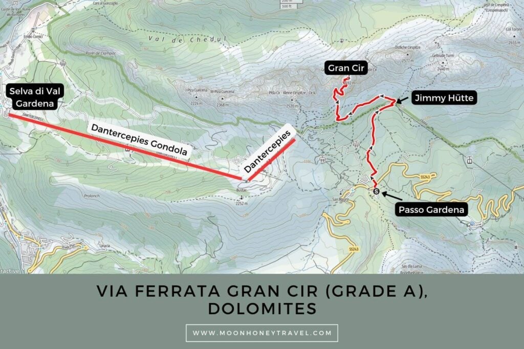 Via Ferrata Gran Cir Map