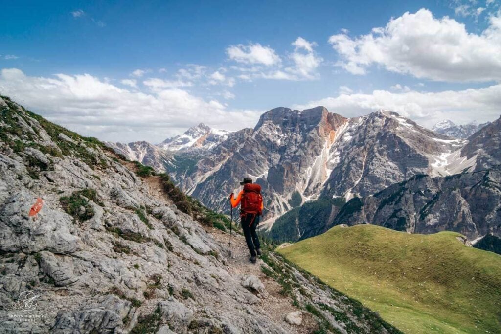 Trail 61 across Fojedora, Prags Dolomites