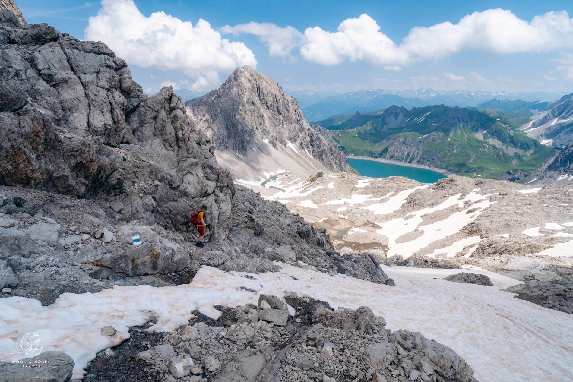 Hiking Schesaplana, the highest mountain in the Rätikon Alps, Vorarlberg, Austria
