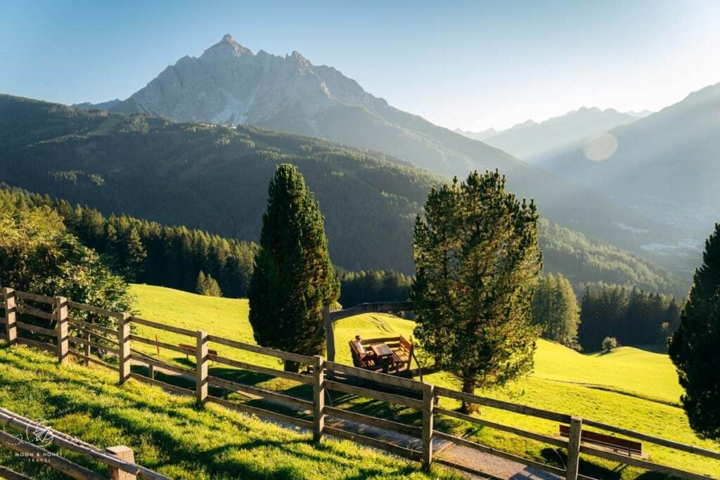 View of Mount Serles, Stubai Valley, Stubai Alps, Tyrol, Austria