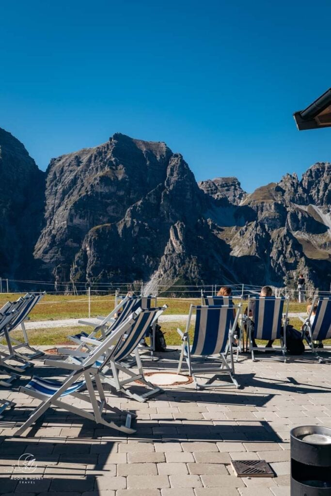 Panorama Restaurant Kreuzjoch outdoor terrace, Stubai valley, Austria