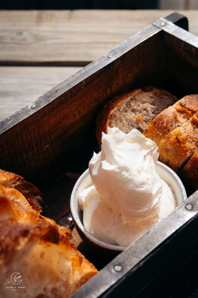 bread and butter at El Brite de Larieto, Cortina d'Ampezzo, Dolomites
