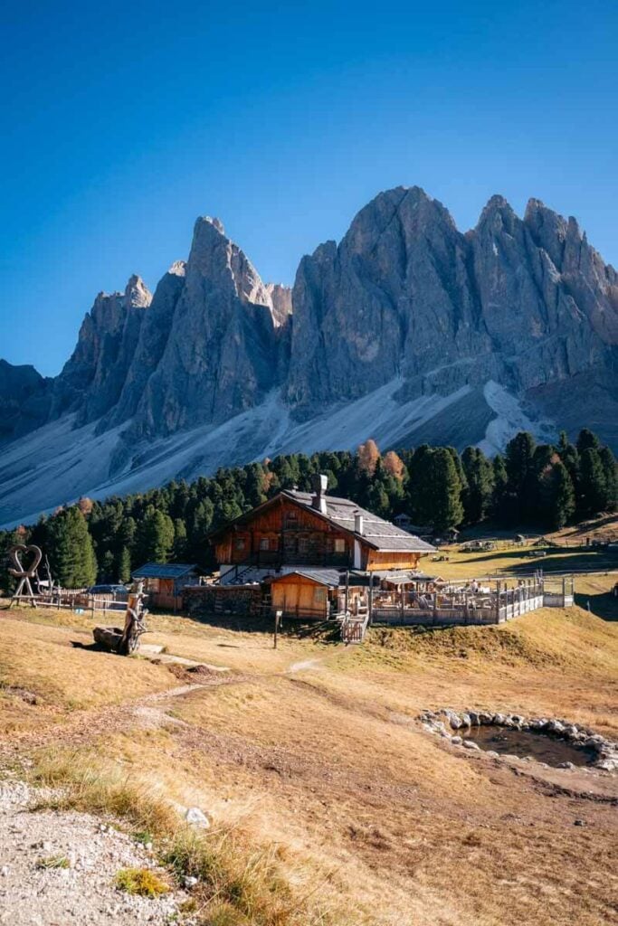 Geisleralm, Val di Funes in November, Dolomites