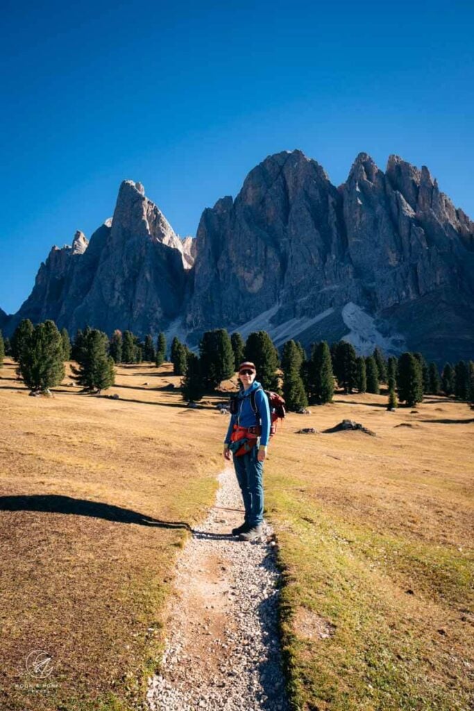 Adolf Munkel Trail, Val di Funes in November, Dolomites