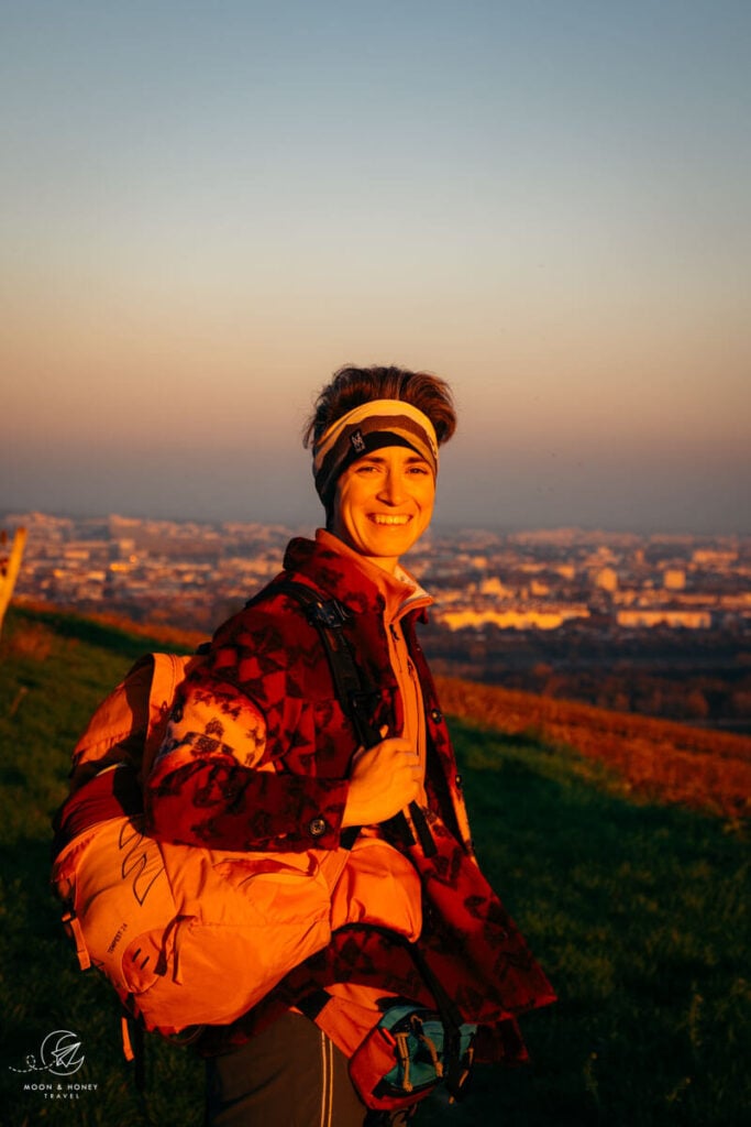Watching the sunset overlooking Vienna in November, Austria