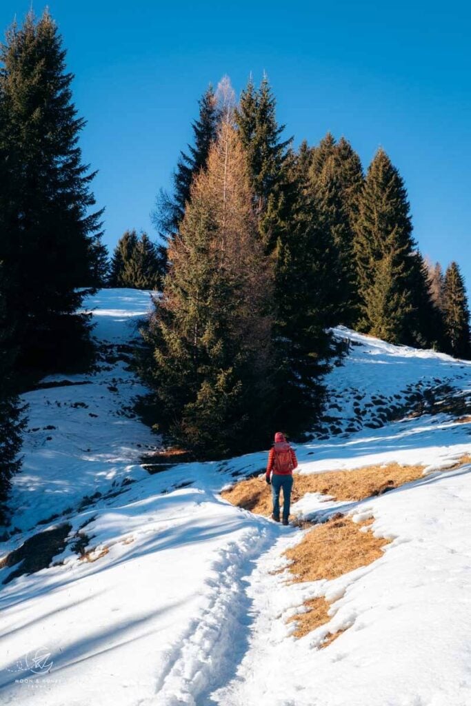 Seiser Alm winter hiking, Dolomites