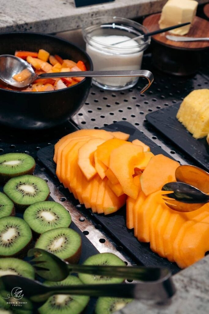 AMA Stay breakfast fruits in San Vigilio, Dolomites