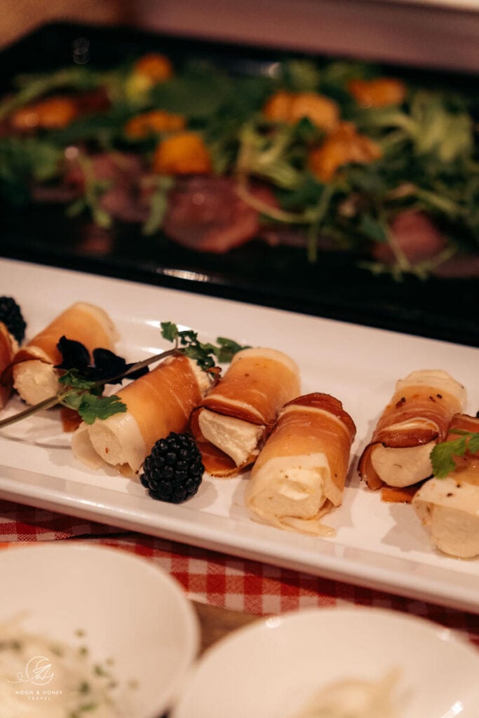 Alpenwellness Hotel St. Veit antipasto dinner, Sexten