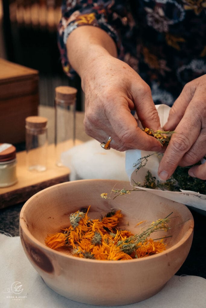 Handmade herbal packs for massage, Alpenwellness Hotel St. Veit