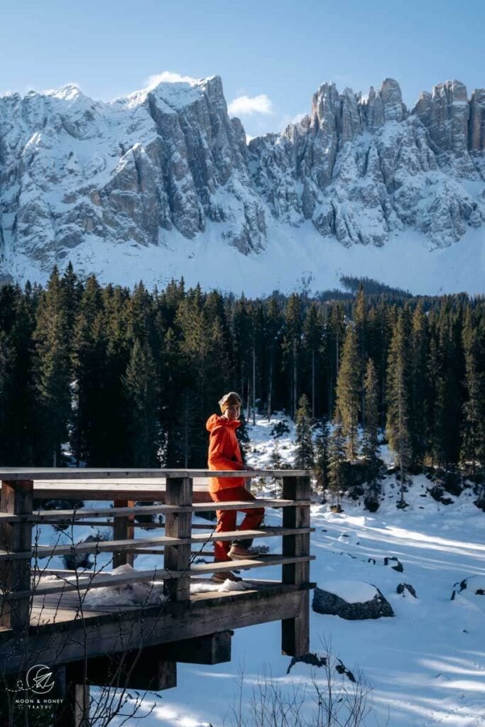 Lake Carezza winter, Val d'Ega