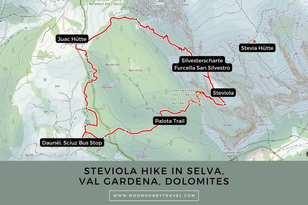 Rifugio Juac - Steviola - Palota Hiking Map