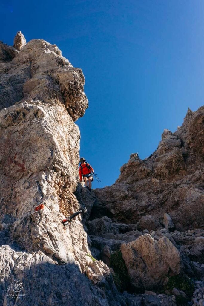 Col dala Pieres Peak Hike Scramble, Val Gardena, Dolomites