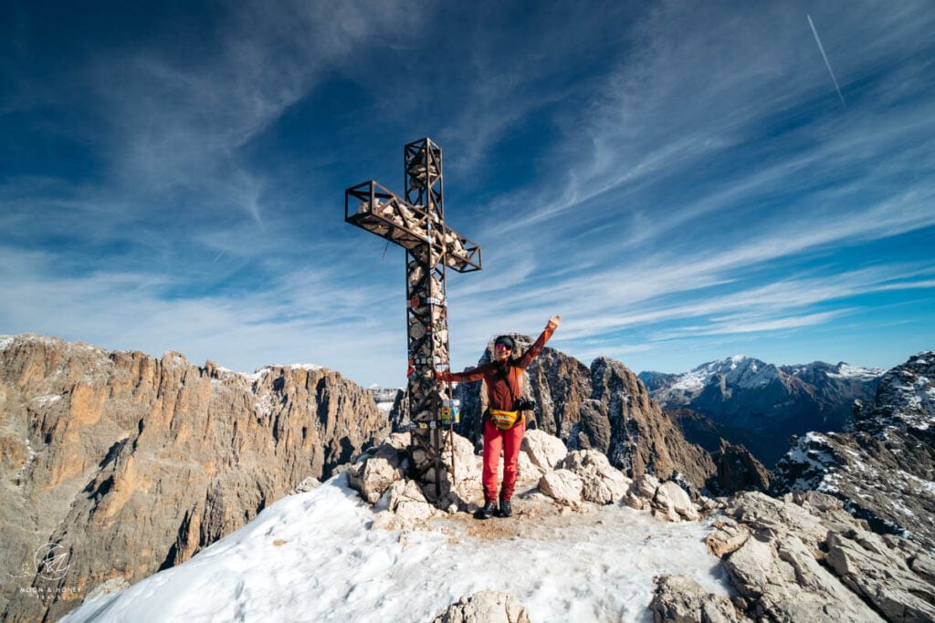 Sasso Piatto / Plattkofel Summit Cross, Dolomites
