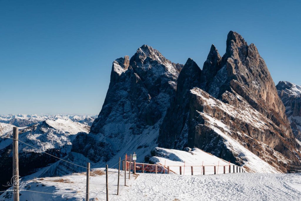 Seceda Ridge in Winter