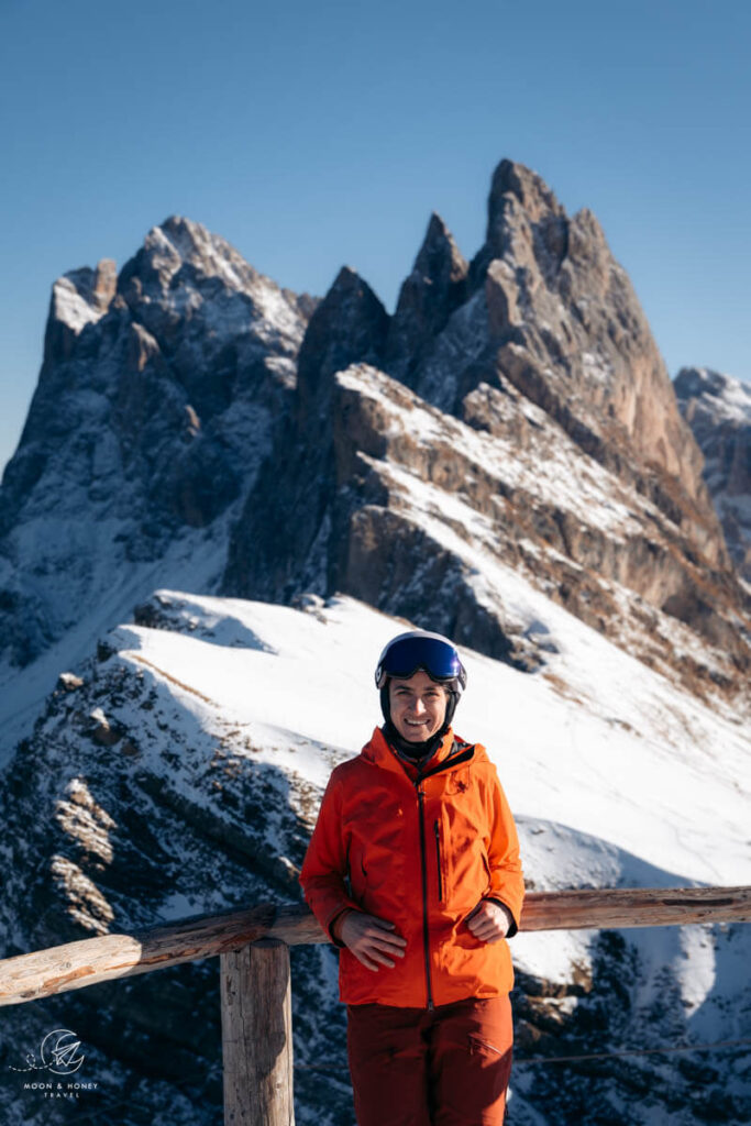 Seceda Ridge Viewpoint in Winter, Dolomites