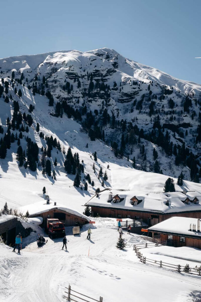 Seiser Alm high alpine plateau in winter