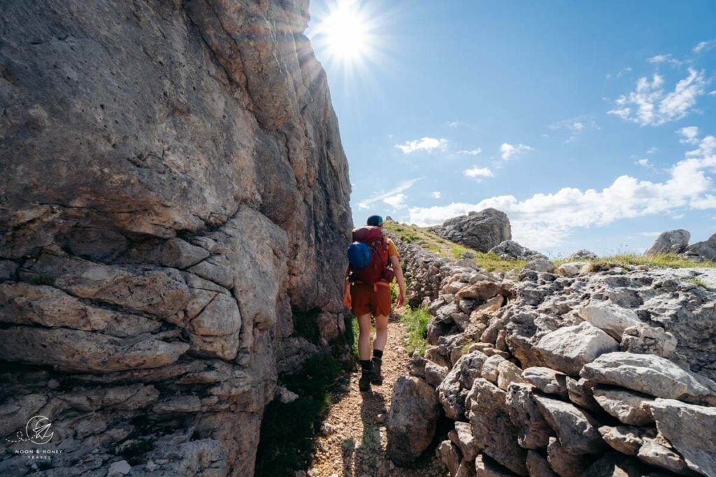 Kaiserjägersteig trench, Dolomites