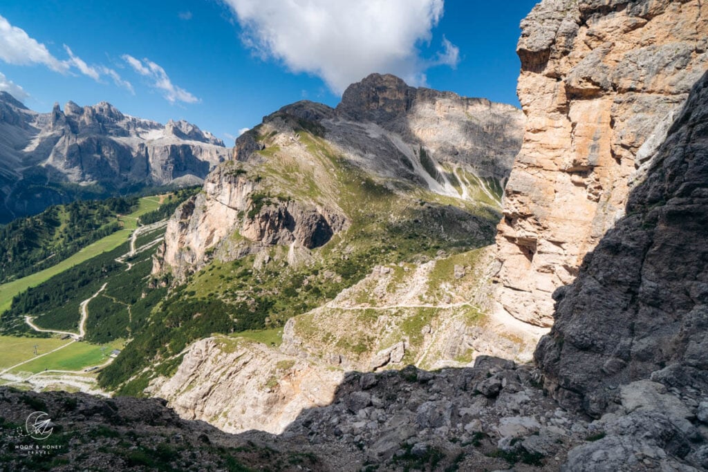 Edelweiss Valley to Forcella Sassongher hike, Alta Badia, Dolomites