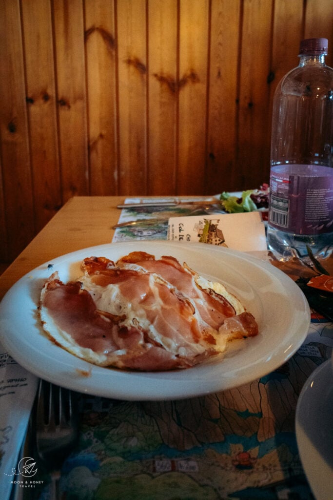 Rifugio Coldai Dinner, Alta Via 1, Dolomites