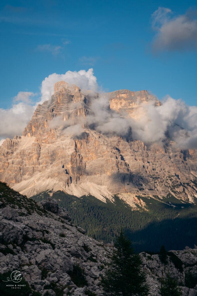 Rifugio Coldai view of Pelmo, Alta Via 1, Dolomites