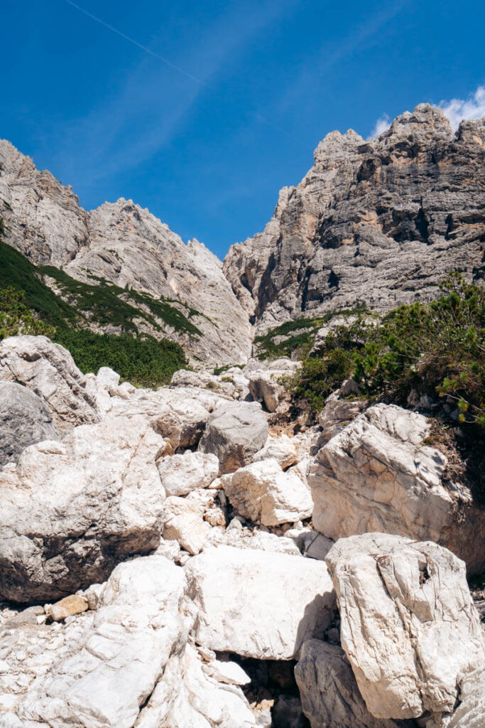 Rifugio Vazzoler to Rifugio Carestiato trail terrain, Alta Via 1, Dolomites
