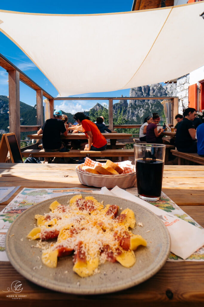 Rifugio Carestiato lunch, Alta Via 1, Dolomites