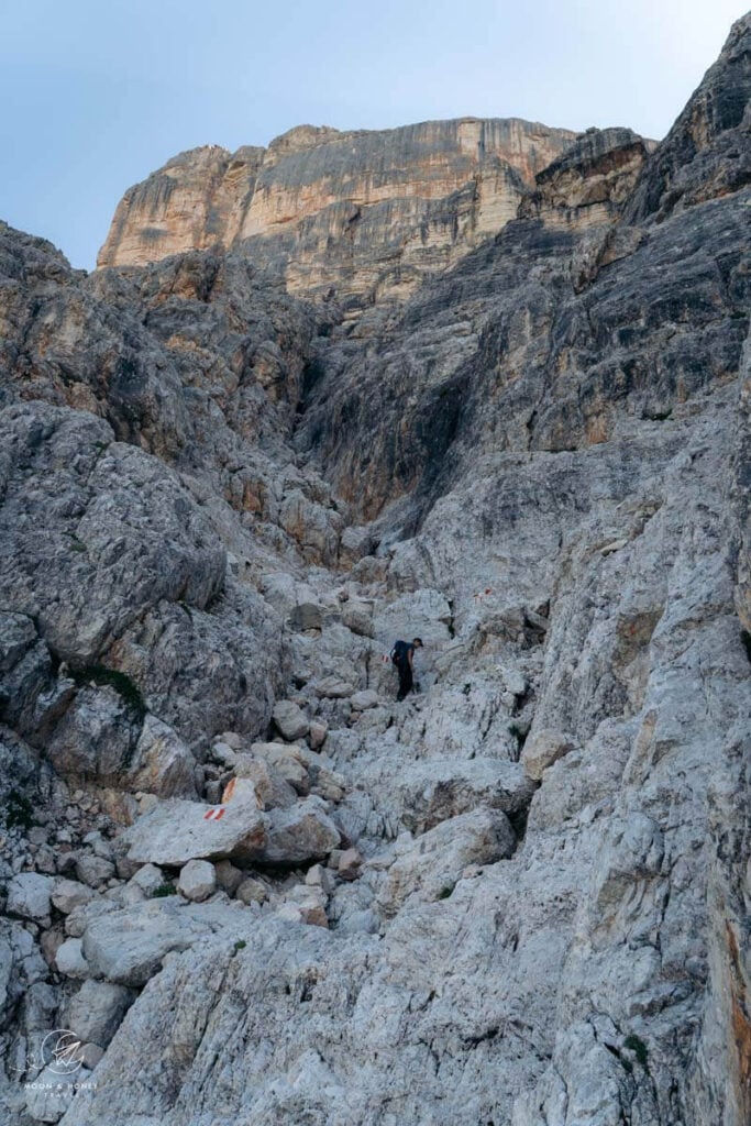 Scramble, Via Ferrata Sas dla Crusc (Heiligkreuzkofel), Alta Badia, Dolomites