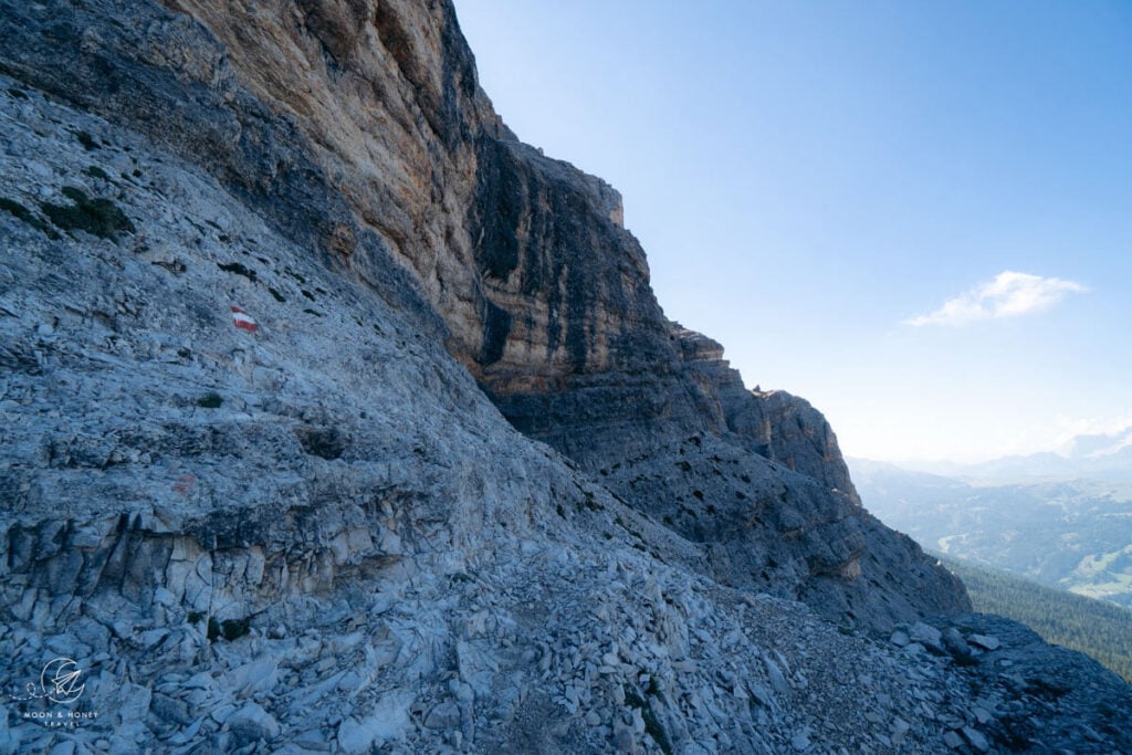 Via Ferrata Sas dla Crusc (Heiligkreuzkofel) exposed trail